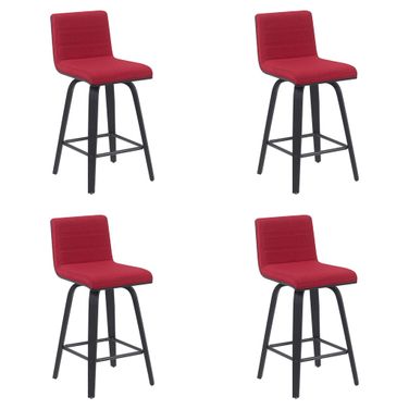 Vienna Counter Height Swivel Bar Stool Set of 4 In Red