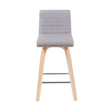 Vienna Counter Height Swivel Barstool with Upholstered Seat and Wood Frame In Oak and Gray