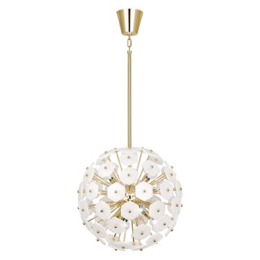 Vienna Globe Small Chandelier In White and Brass