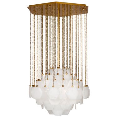 Vienna Large Chandelier In White and Brass