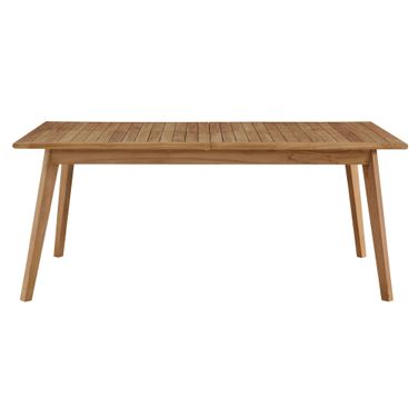Vienna Outdoor Patio Teak Wood Extendable Dining Table In Natural