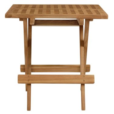 Vienna Outdoor Patio Teak Wood Side Table In Natural