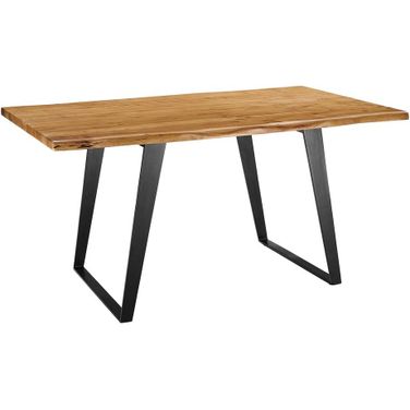 Viggo 60 Inch Live Edge Acacia Wood Dining Table In Black and Natural