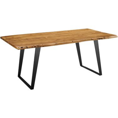 Viggo 74 Inch Live Edge Acacia Wood Dining Table In Black and Natural