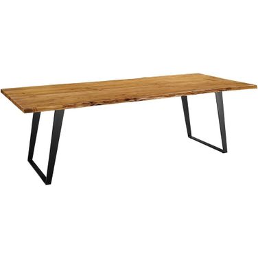 Viggo 96 Inch Live Edge Acacia Wood Dining Table In Black and Natural