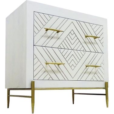 Redondo Perez 2 Drawer Nightstand In White
