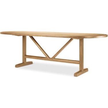Viktor 94 Inch Light Brown Solid Wood Dining Table