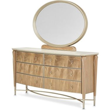 Villa Cherie Dresser And Mirror In Caramel
