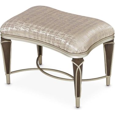 Villa Cherie Ottoman In Bisque/Hazelnut