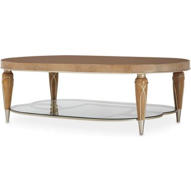 Villa Cherie Oval Cocktail Table In Caramel