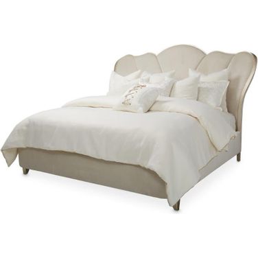 Villa Cherie Queen Channel Tufted Bed In Caramel