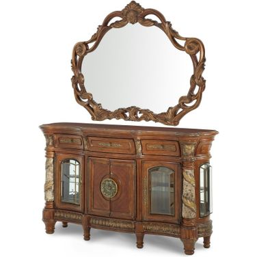Villa Valencia Sideboard With Mirror In Chestnut
