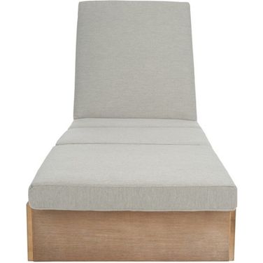 Vincent Wood Chaise Lounge Chair In Beige and Dark Brown