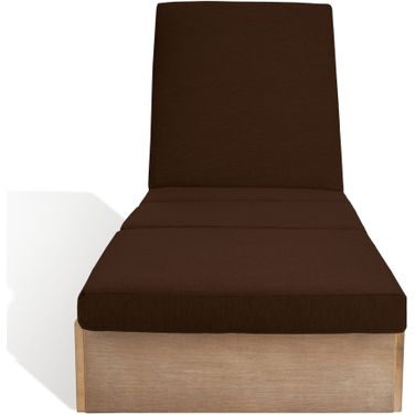 Vincent Wood Chaise Lounge Chair In Natural and Dark Brown