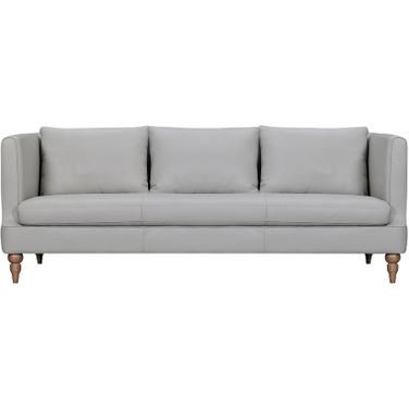 Vincenza 85 Inch Leather Sofa In Dove Gray