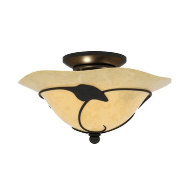 Vine 2L LED Fan Light Kit or Semi Flush Ceiling Light (Dual Mount) In Oil Shale