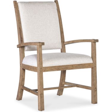 Vineyard Row Post Back Upholstered Arm Chair In Beige