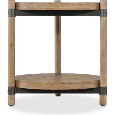 Vineyard Row Round End Table In Light Wood