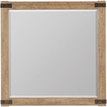 Vineyard Row Square Mirror In Light Wood