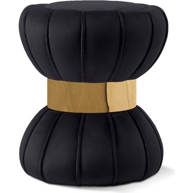 Vino Velvet Ottoman/Stool In Black
