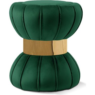 Vino Velvet Ottoman/Stool In Green