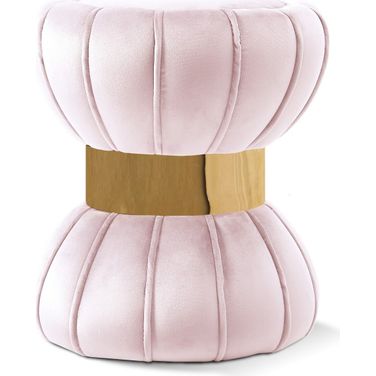 Vino Velvet Ottoman/Stool In Pink