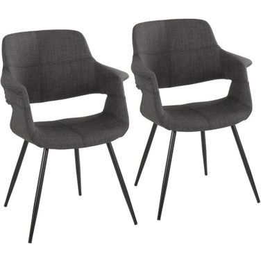Vintage Flair Chair Set of 2 In Grey/Black