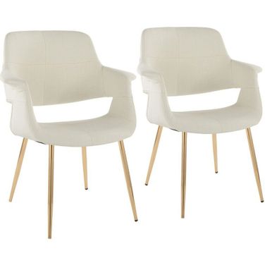 Vintage Flair Chair Set of 2 In Gold