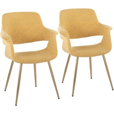Vintage Flair Chair Set of 2 In Yellow/Gold