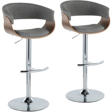 Vintage Mod Adjustable Height Barstool Set of 2 In Chrome