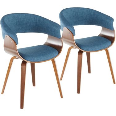 Vintage Mod Chair Set of 2 In Blue