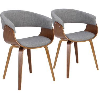 Vintage Mod Chair Set of 2 In Light Grey