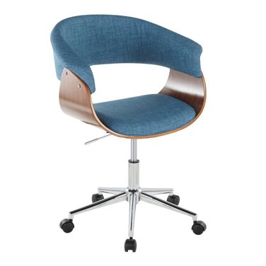 Vintage Mod Office Chair In Blue