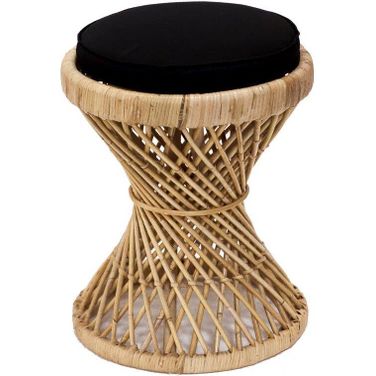 Vintage Rattan Stool In Natural