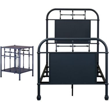 Vintage Series Navy Youth Bedroom Set 179-BR11HFR-N-179-BR61-N
