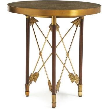 Viraan Tea Height Cocktail Table In Antique Brass and Brown