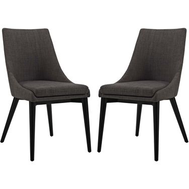Viscount Brown Dining Side Chair Fabric Set of 2