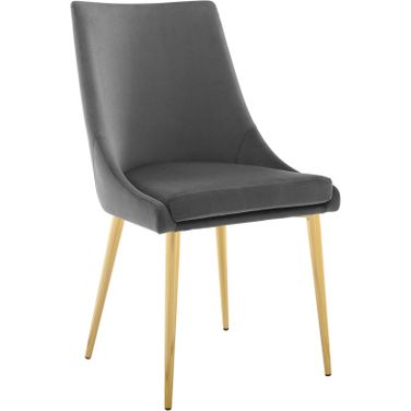 Viscount Gray Modern Accent Performance Velvet Dining Chair