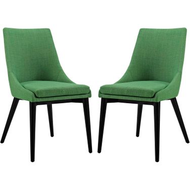 Viscount Kelly Green Dining Side Chair Fabric Set of 2 EEI-2745-GRN-SET