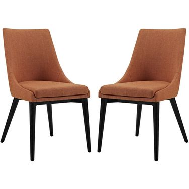 Viscount Orange Dining Side Chair Fabric Set of 2