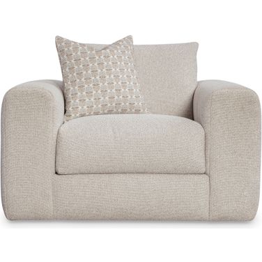 Vista Fabric Swivel Chair In Beige