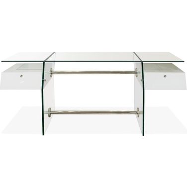 Vitra White Lacquer Glass Desk
