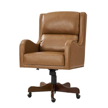 Viv Leather Executive Task Chair In Beige