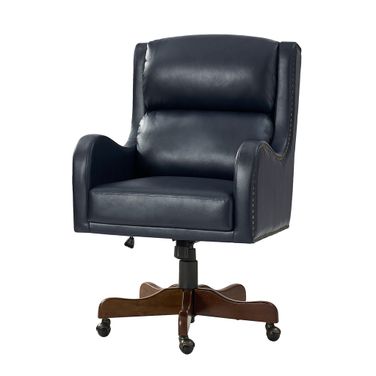 Viv Leather Executive Task Chair In Navy
