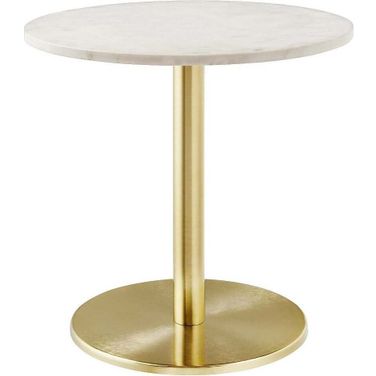 Viva Marble Round Side Table In White