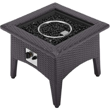 Vivacity Espresso Outdoor Patio Fire Pit Table