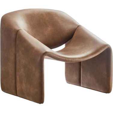 Vivi Vegan Leather Accent Chair In Brown