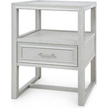 Vivian 1-Drawer Side Table In Soft Gray