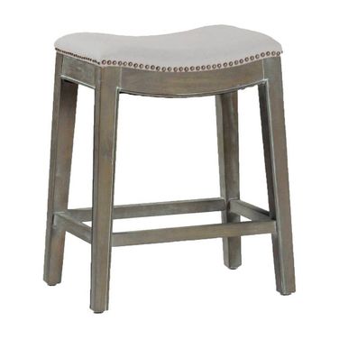 Vivian 24 Inch Counter Height Stool In Burnished Oak and Antique Brass