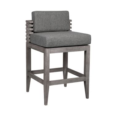 Vivid Outdoor Patio Bar Stool In Gray